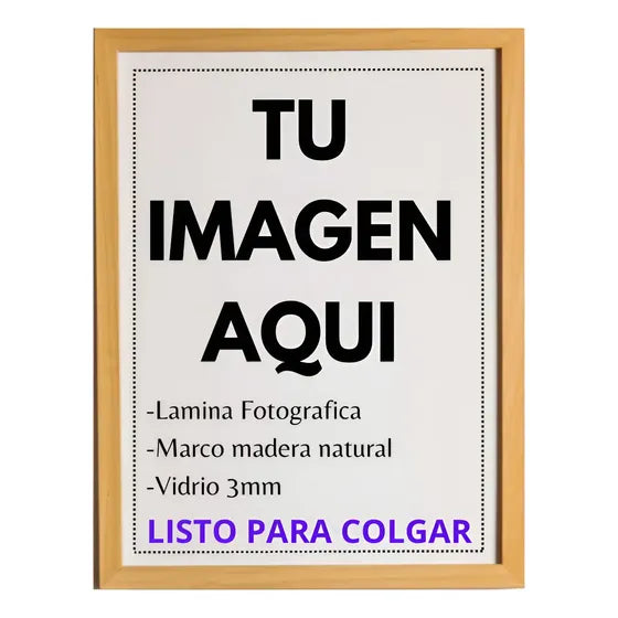Cuadro Personalizado 45x60cm Listo P Colgar Fotos/diplomas/ Natural