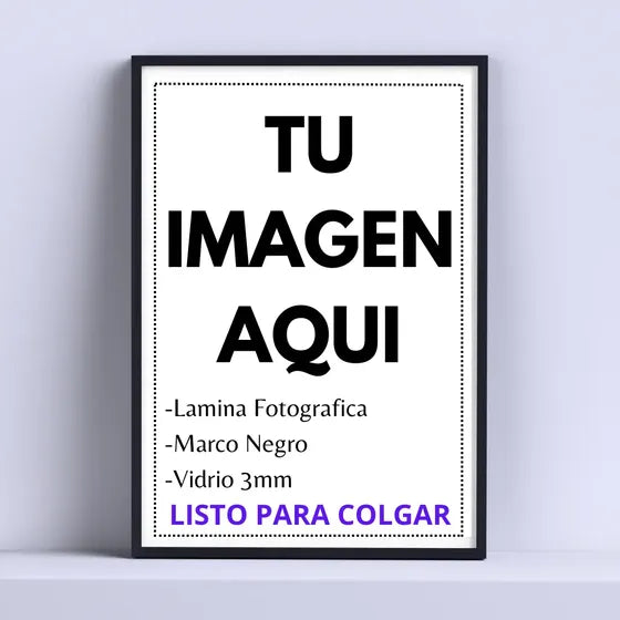 Cuadro Personalizado 45x60cm Listo P Colgar Fotos/diplomas/ Negro