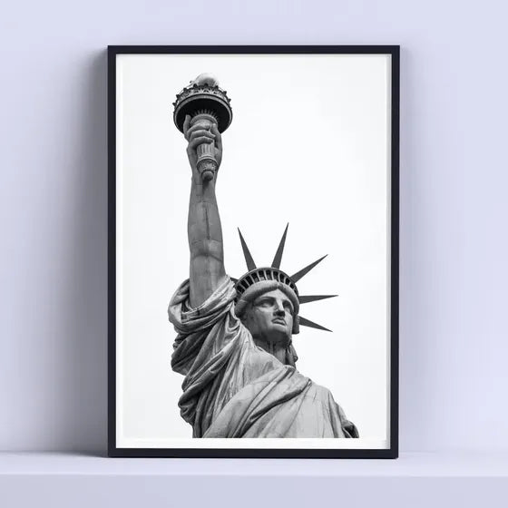 Cuadro Estatua De La Libertad New York30x40cm Listo P Colgar Negro