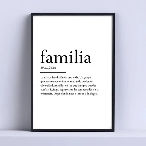 Cuadro Familia Definicion Deco 30x40cm Listo P Colgar Negro
