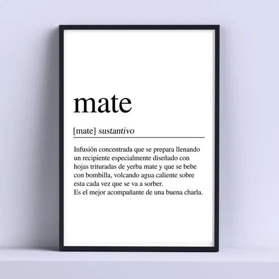 Cuadro Mate Definicion Decorativo 30x40cm Listo P Colgar Negro